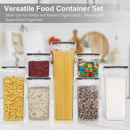 Airtight Food Storage Containers Set, Vtopmart 38Pcs Plastic Kitchen and Pantry Organization Canisters, Black